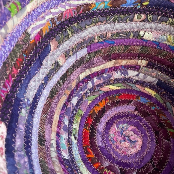 Handmade Multicolor Rag Rug Woven Bowl - Picture 4 of 6